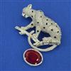 American Diamond Animal Brooch with Rhodium Plating