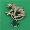 American Diamond Animal Brooch with Mehndi Plating