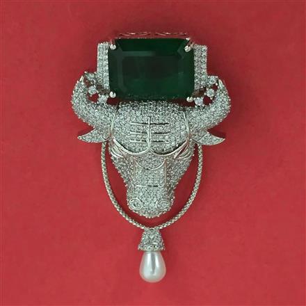 American Diamond Animal Brooch with Rhodium Plating