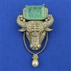 American Diamond Animal Brooch with Mehndi Plating