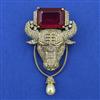 American Diamond Animal Brooch with Mehndi Plating