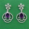 American Diamond Classic Earring with Rhodium Plating