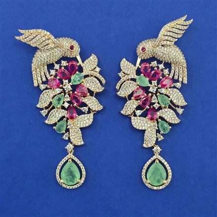 American Diamond Birds Earring with Carat Plating