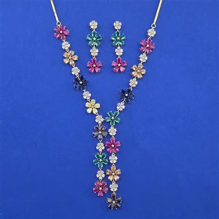 American Diamond Classic Necklace with Carat Plating