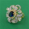 American Diamond Adjustable Ring with 2 Tone Plating