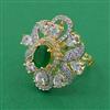 American Diamond Adjustable Ring with 2 Tone Plating