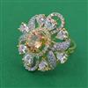 American Diamond Adjustable Ring with 2 Tone Plating