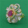 American Diamond Adjustable Ring with 2 Tone Plating