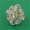 American Diamond Adjustable Ring with 2 Tone Plating
