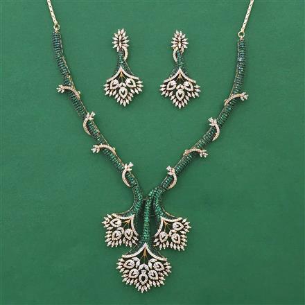 American Diamond Choker Necklace with Carat Plating
