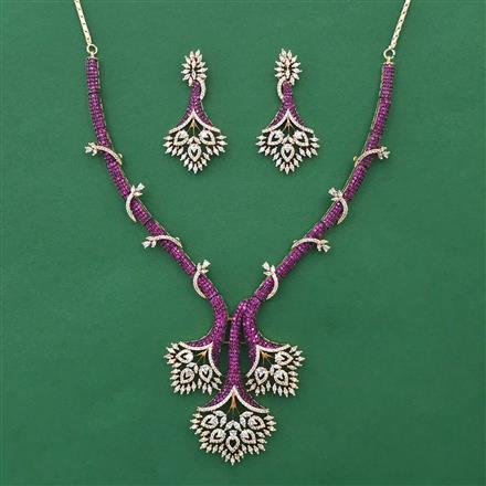 American Diamond Hazoorilal Necklace with Carat Plating