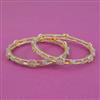 American Diamond 2 Pc Classic Bangles with 2 Tone Plating