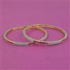 American Diamond 2 Pc Classic Bangles with 2 Tone Plating