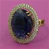 American Diamond Adjustable Ring with Mehndi Plating