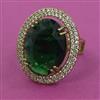 American Diamond Adjustable Ring with Mehndi Plating