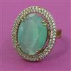 American Diamond Adjustable Ring with Mehndi Plating