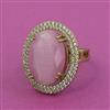 American Diamond Adjustable Ring with Mehndi Plating