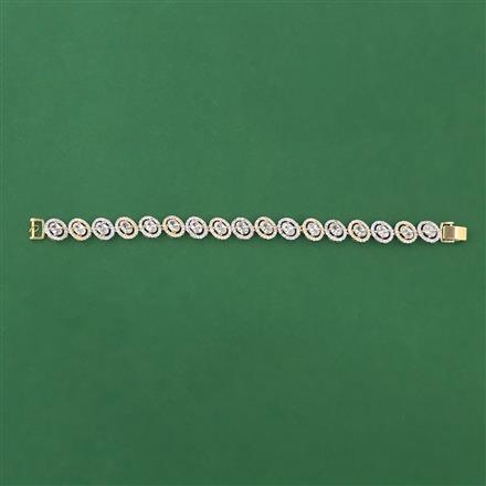 American Diamond Openable Bracelet with Rhodium Plating 2 Tone Plating Mehndi Plating