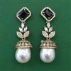 American Diamond Pearl Earring with Mehndi Plating