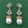 American Diamond Pearl Earring with Mehndi Plating