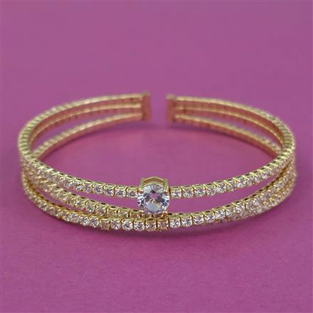 American Diamond Classic Kada with Rhodium Plating Gold Plating