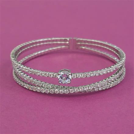 American Diamond Classic Kada with Rhodium Plating Gold Plating