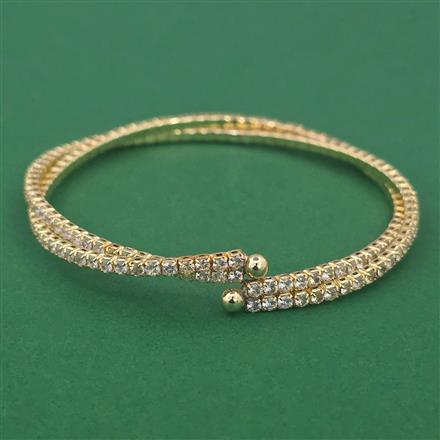 American Diamond Classic Kada with Rhodium Plating Gold Plating