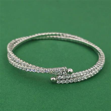 American Diamond Classic Kada with Rhodium Plating Gold Plating