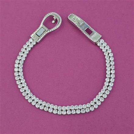 American Diamond Openable Bracelet with Rhodium Plating Gold Plating