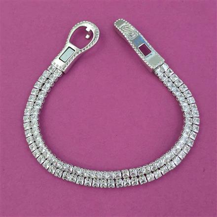 American Diamond Openable Bracelet with Rhodium Plating Gold Plating