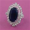 American Diamond Adjustable Ring with Rhodium Plating