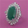 American Diamond Adjustable Ring with Rhodium Plating