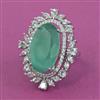 American Diamond Adjustable Ring with Rhodium Plating