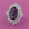 American Diamond Adjustable Ring with Rhodium Plating