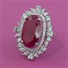 American Diamond Adjustable Ring with Rhodium Plating