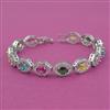 American Diamond Openable Bracelet with Rhodium Plating