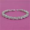 American Diamond Openable Bracelet with Rhodium Plating Mehndi Plating