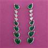 American Diamond Long Earring with Rhodium Plating