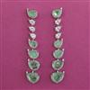 American Diamond Long Earring with Rhodium Plating