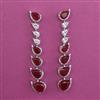 American Diamond Long Earring with Rhodium Plating