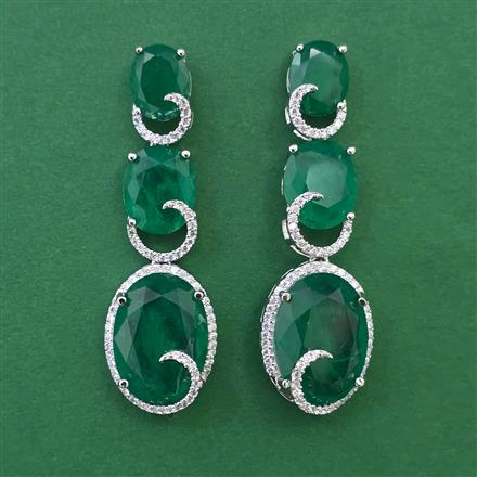 American Diamond Classic Earring with Rhodium Plating