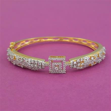 American Diamond Openable kada with 2 Tone Plating