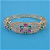 American Diamond Hazoorilal Kada with Rhodium Plating