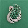 American Diamond Birds Brooch with Mehndi Plating