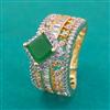 American Diamond Adjustable Ring with 2 Tone Plating