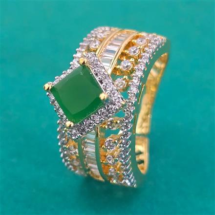 American Diamond Adjustable Ring with 2 Tone Plating