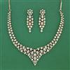 American Diamond Classic Necklace with Rhodium Plating 2 Tone Plating Mehndi Plating