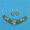American Diamond Choker Necklace with 2 Tone Plating