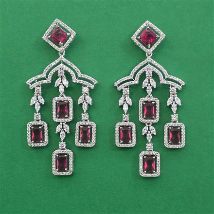 American Diamond Classic Earring with Rhodium Plating