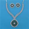 American Diamond Classic Necklace with Rhodium Plating